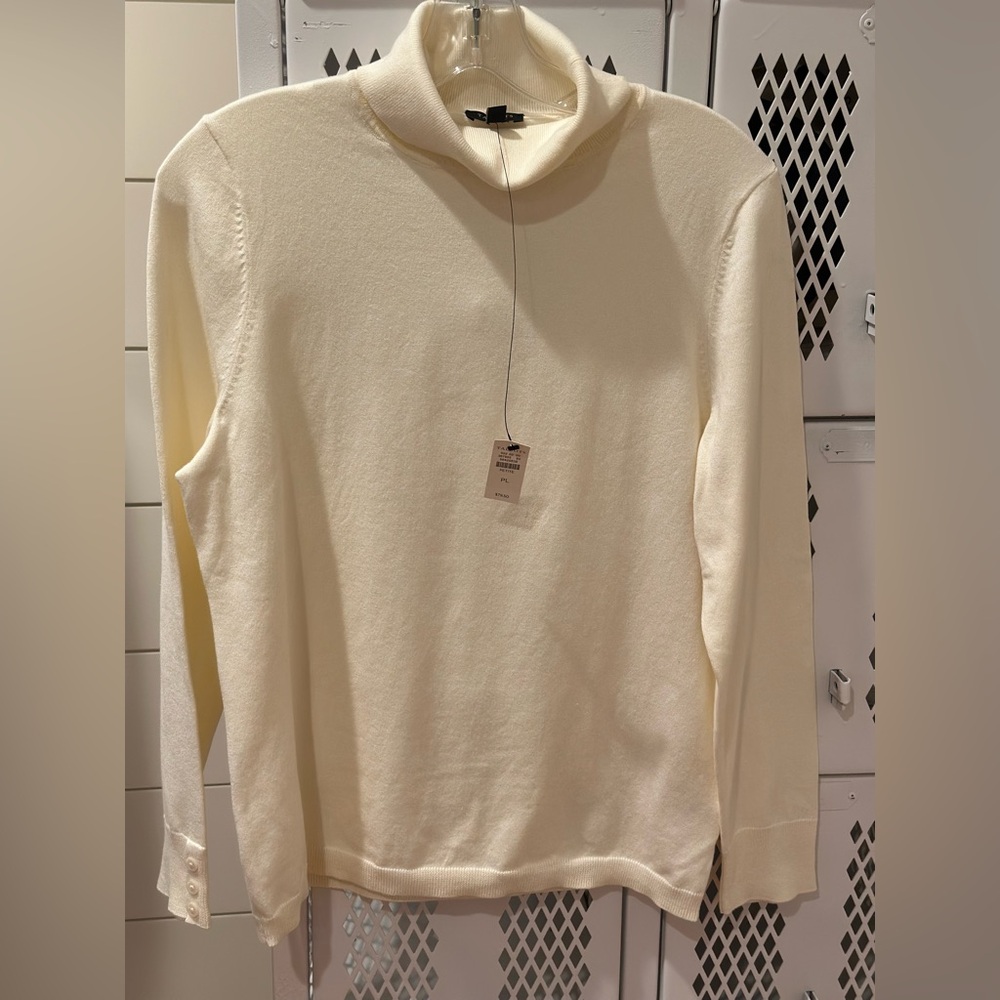 NWT Talbots Cream Turtleneck Sweater